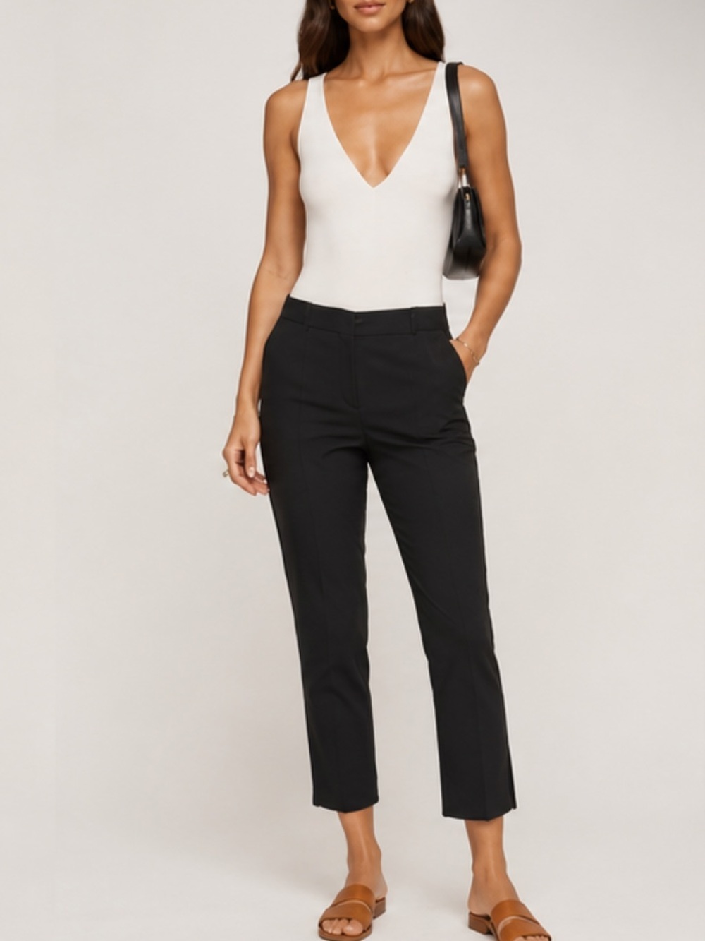 Helmut Lang Slim Cotton Pant in Black Size 2